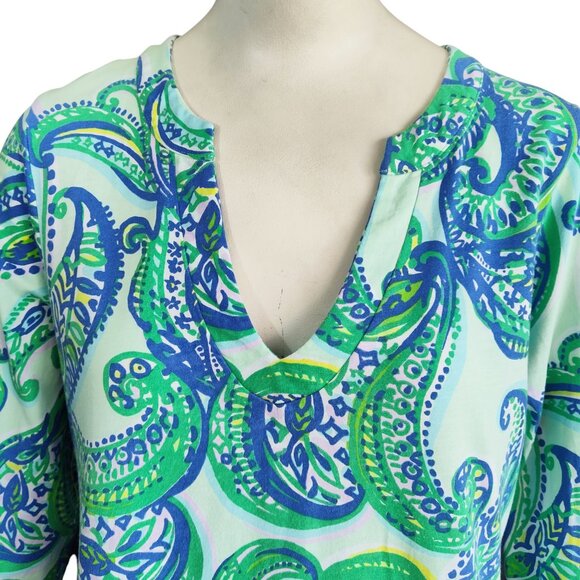LILLY PULITZER Rossmore Keep It Current Poolside Blu Cotton Tunic TShirt Dress M - Picture 8 of 14